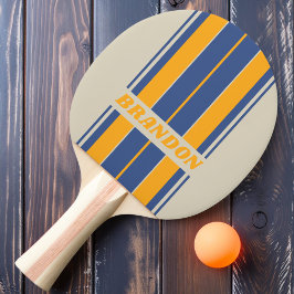 Pala De Ping Pong Bandas de la placa de atardecer retro azul aplasta