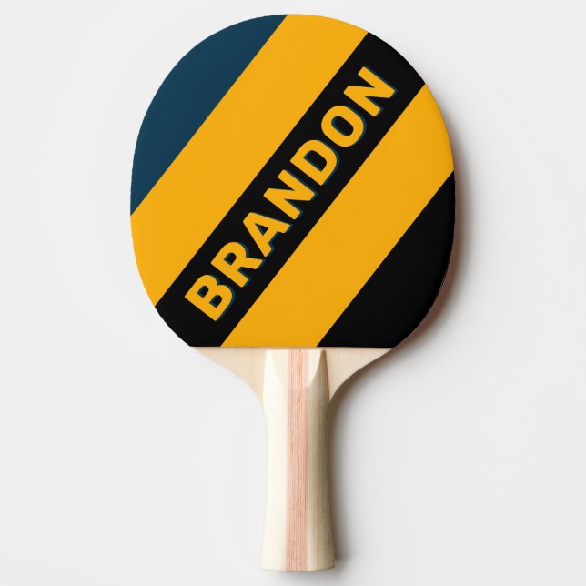 Pala De Ping Pong Bandas de negrita retro iluminadas por luna con no (Anverso)