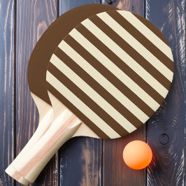 Pala De Ping Pong Bandas de polo marrón profundo y sólido