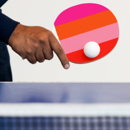 Pala De Ping Pong Bandas Naranjas brillantes y rosadas