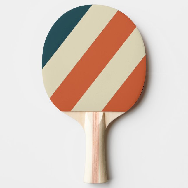 Pala De Ping Pong Bandas negrita de oleaje retro (Anverso)