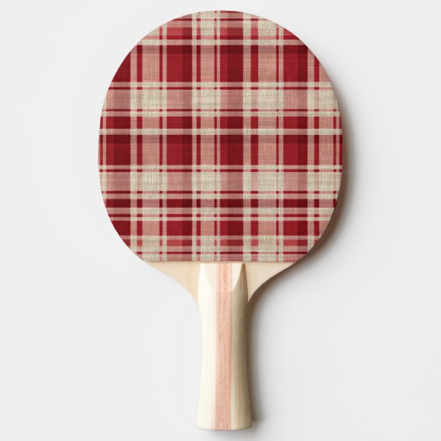 Pala De Ping Pong Bandas rojas de plástico de crema roja (Anverso)