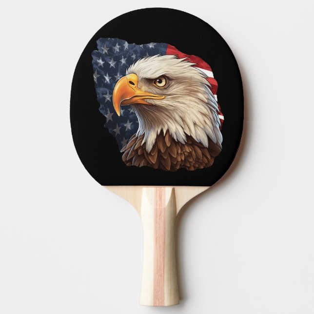 Pala De Ping Pong Bandera americana águila calva (Anverso)