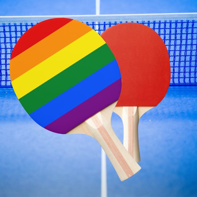 Pala De Ping Pong Bandera arcoiris del clásico orgullo gay LGBTQ (Subido por el creador)