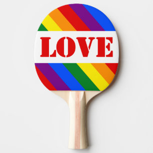Pala De Ping Pong Bandera arcoiris LGBTQ+ con amor por el mes del or