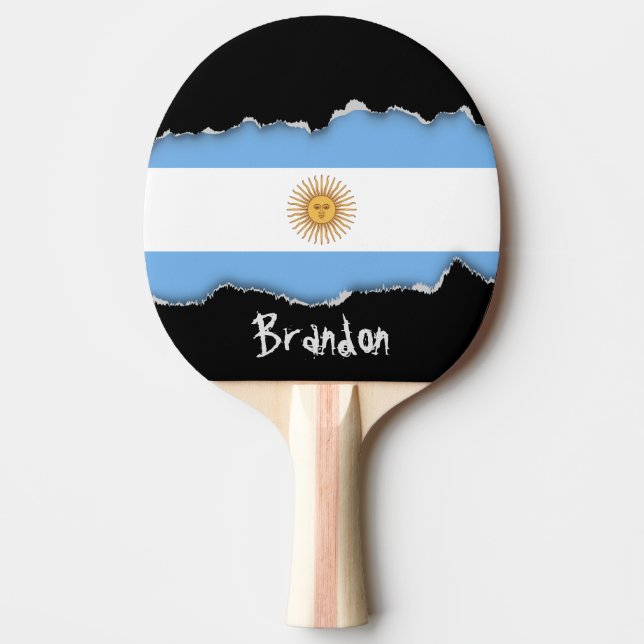 Pala De Ping Pong Bandera argentina tradicional (Anverso)