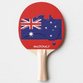 Pala De Ping Pong BANDERA AUSTRALIA Y MAPA ROJO personalizado