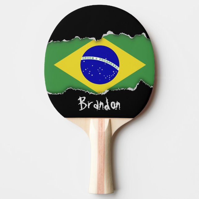 Pala De Ping Pong Bandera brasileña clásica (Anverso)