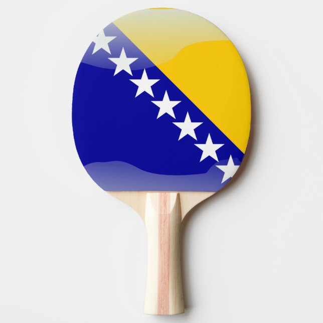 Pala De Ping Pong Bandera brillante bosnio (Anverso)