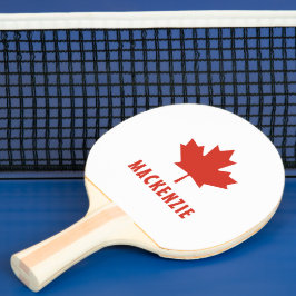 Pala De Ping Pong Bandera canadiense Red Maple Leaf Canada Day Name 