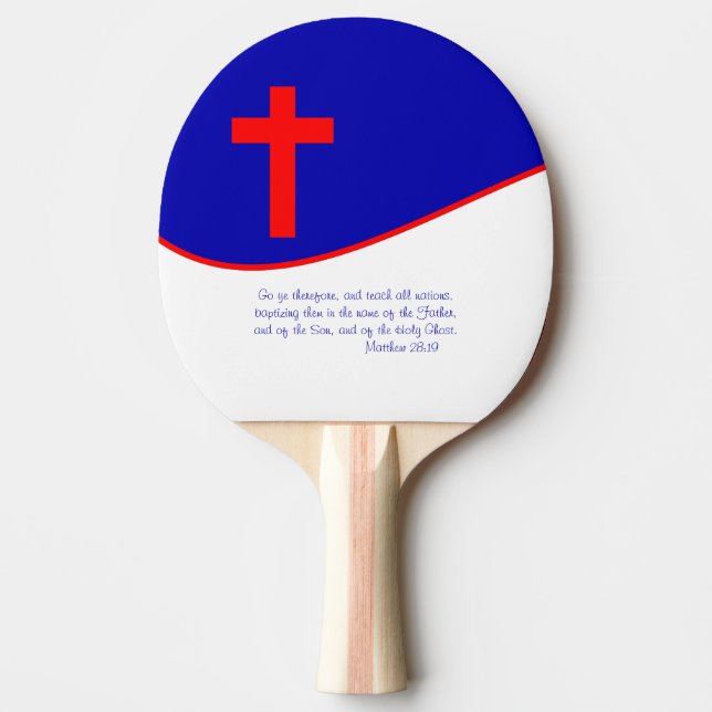 Pala De Ping Pong Bandera cristiana inspirada (Anverso)