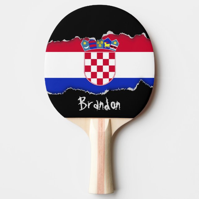 Pala De Ping Pong Bandera croata (Anverso)