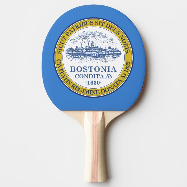 Pala De Ping Pong Bandera de Boston, remo Ping-Pong de Massachusetts (Anverso)