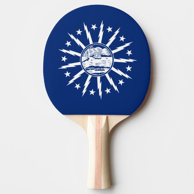Pala De Ping Pong Bandera de Búfalo, Ping Pong Paddle de Nueva York (Anverso)