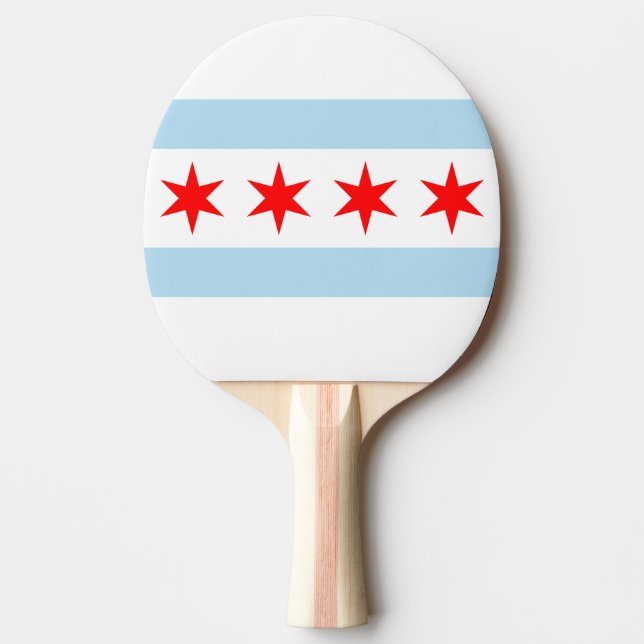 Pala De Ping Pong Bandera de Chicago, Illinois (Anverso)