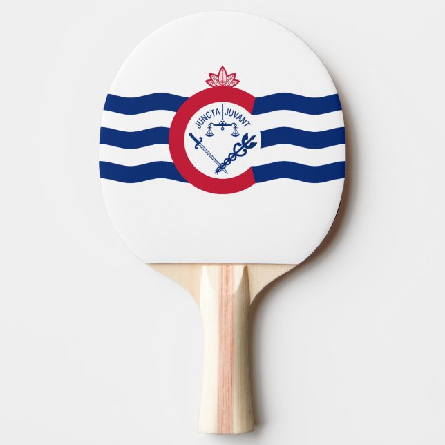 Pala De Ping Pong Bandera de Cincinnati, Ohio Ping-Pong Paddle (Anverso)