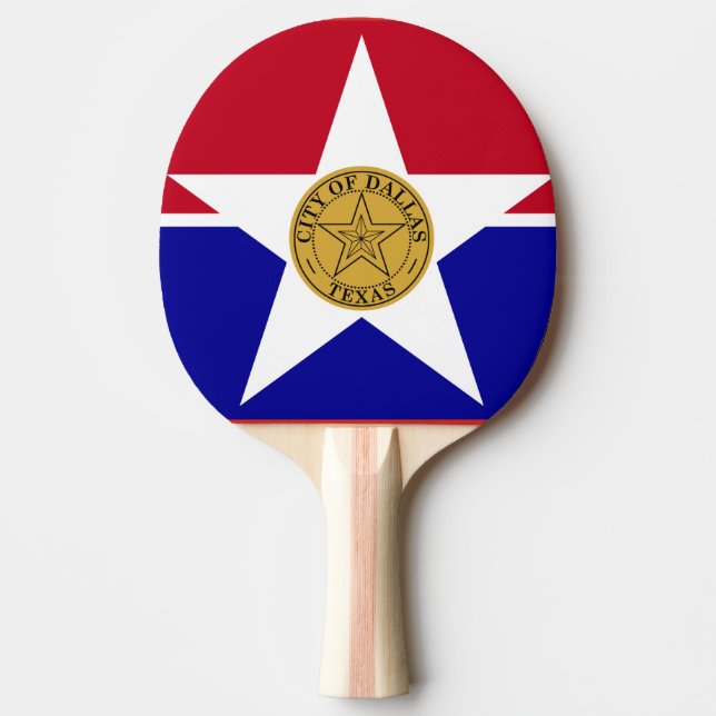 Pala De Ping Pong Bandera de Dallas, Texas Ping Pong Paddle (Anverso)
