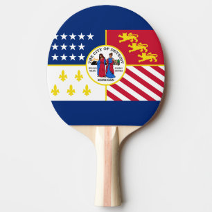 Pala De Ping Pong Bandera de Detroit, Michigan Ping Pong Paddle
