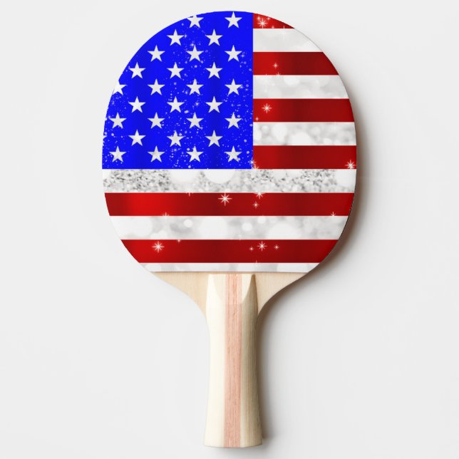 Pala De Ping Pong Bandera de Estados Unidos (Anverso)