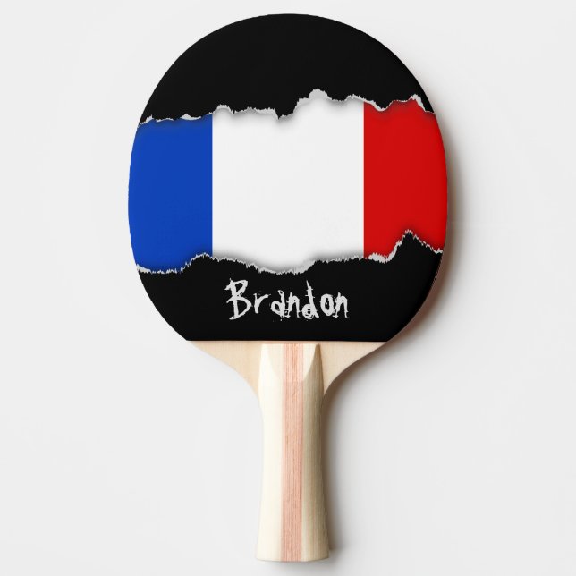 Pala De Ping Pong Bandera de Francia (Anverso)