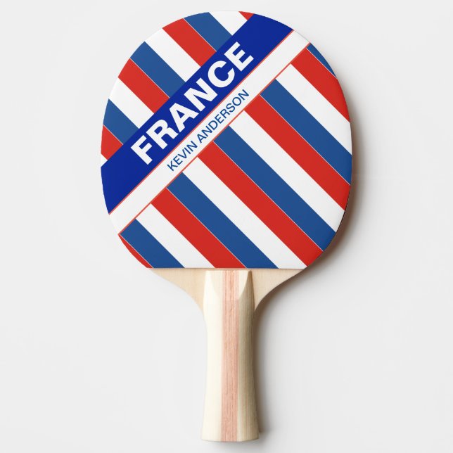 Pala De Ping Pong Bandera de Francia patriótica personalizada (Anverso)