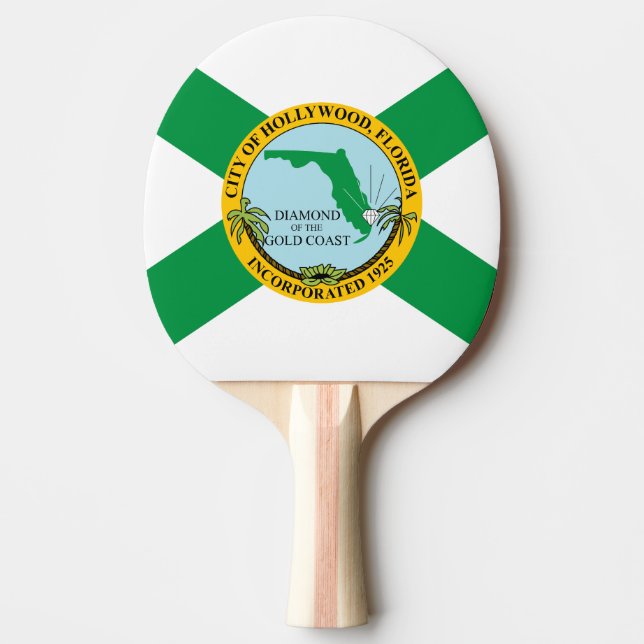 Pala De Ping Pong Bandera de Hollywood, Florida (Anverso)