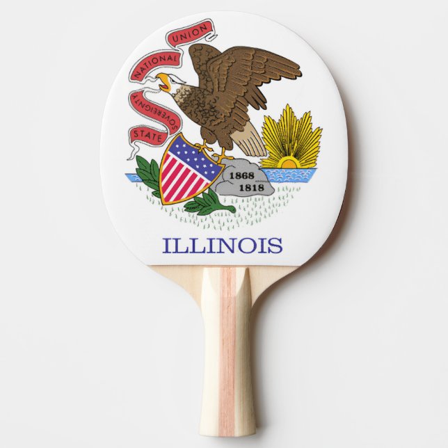 Pala De Ping Pong Bandera de Illinois (Anverso)
