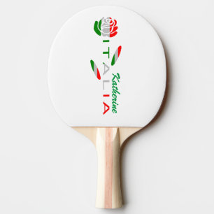 Pala De Ping Pong Bandera de Italia Rosa Personalizada