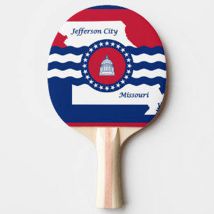 Pala De Ping Pong Bandera de Jefferson, Missouri Ping Pong Paddle