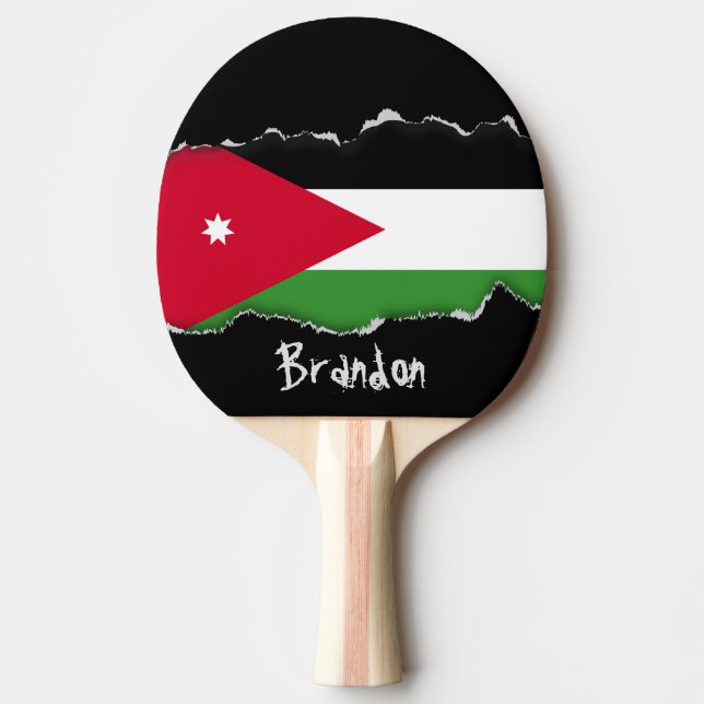 Pala De Ping Pong Bandera de Jordania (Anverso)