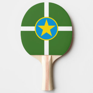 Pala De Ping Pong Bandera de la ciudad de Jackson, Mississippi Ping