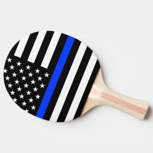 Pala De Ping Pong Bandera de la policía de la delgada línea azul