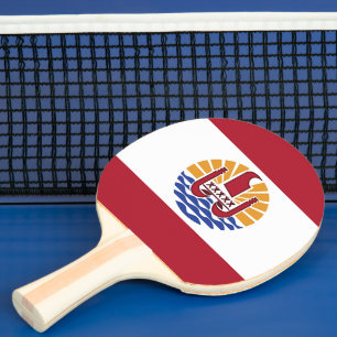 Pala De Ping Pong Bandera de la Polinesia Francesa