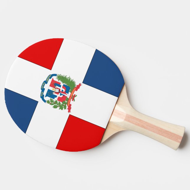 Pala De Ping Pong Bandera de la República Dominicana (Lateral)