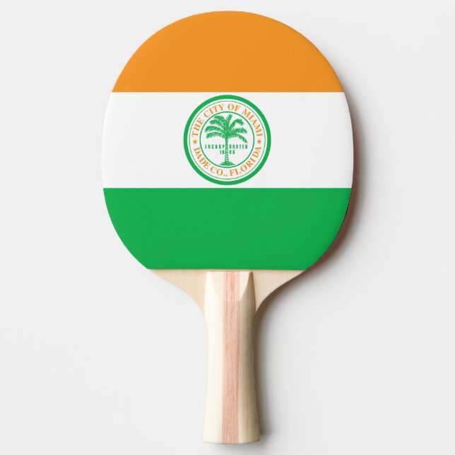 Pala De Ping Pong Bandera de Miami, Florida Ping Pong Paddle (Anverso)