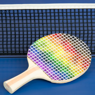 Pala De Ping Pong Bandera de orgullo gay arcoíris colorida a cuadros