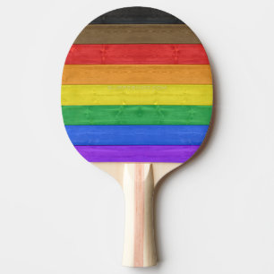 Pala De Ping Pong Bandera de orgullo gay inclusiva de SlipperyJoe's 
