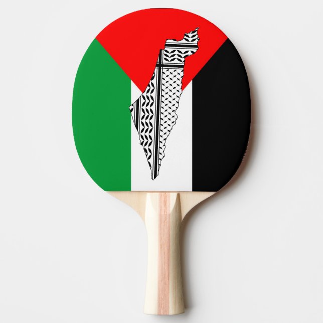 Pala De Ping Pong Bandera de Palestina y mapa con el modelo de Keffi (Anverso)