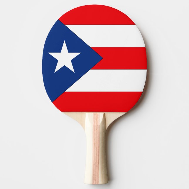 Pala De Ping Pong Bandera de Puerto Rico (Anverso)