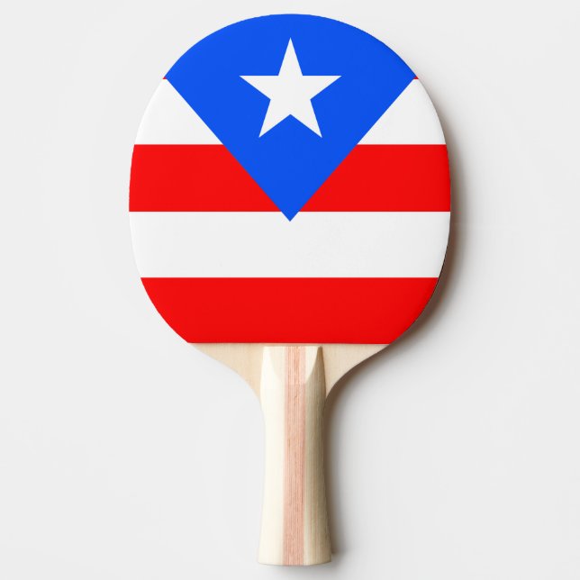 Pala De Ping Pong Bandera de Puerto Rico (Anverso)
