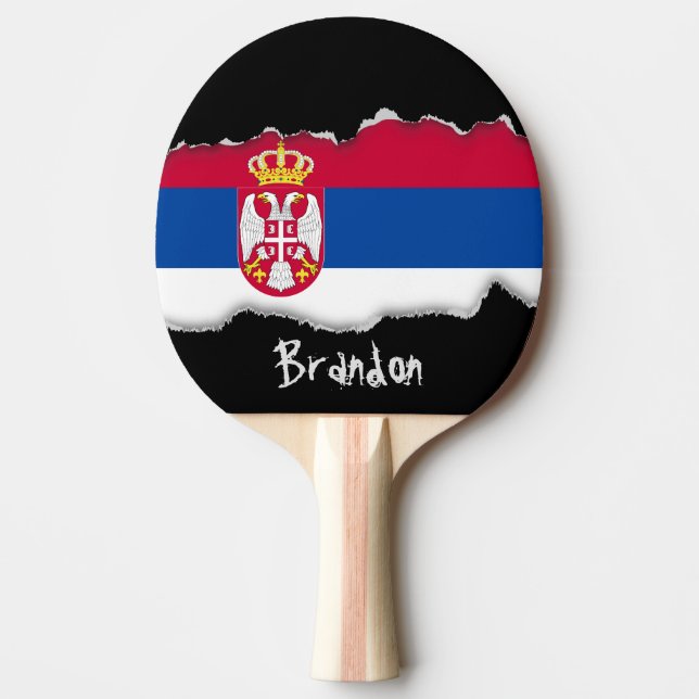 Pala De Ping Pong Bandera de Serbia (Anverso)