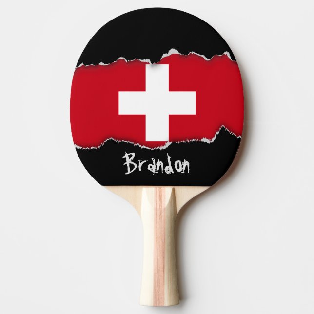 Pala De Ping Pong Bandera de Suiza (Anverso)