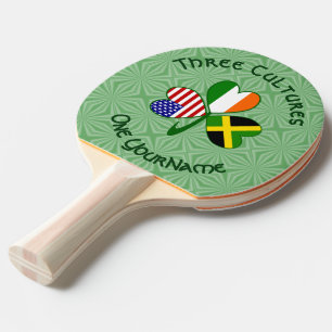 Pala De Ping Pong Bandera de trébol personalizada jamaicana irlandes
