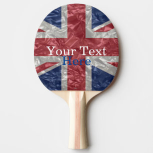 Pala De Ping Pong Bandera de Union Jack - arrugada