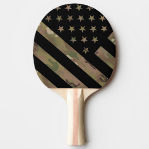 Pala De Ping Pong Bandera del camuflaje I del arbolado