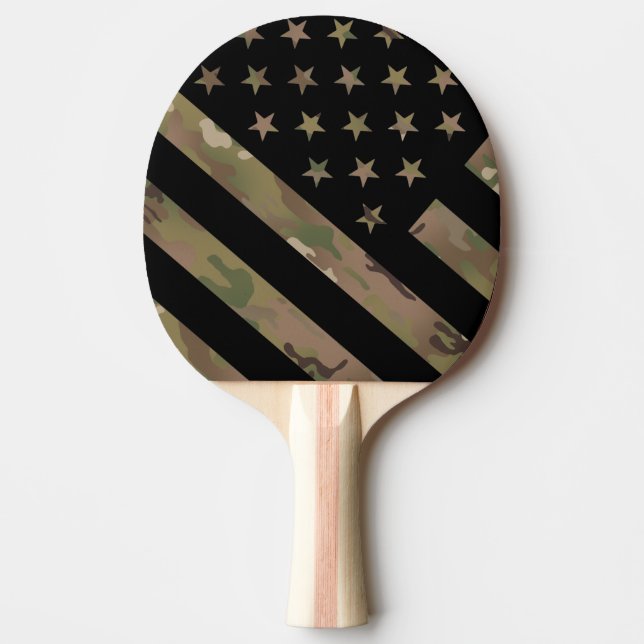 Pala De Ping Pong Bandera del camuflaje I del arbolado (Anverso)