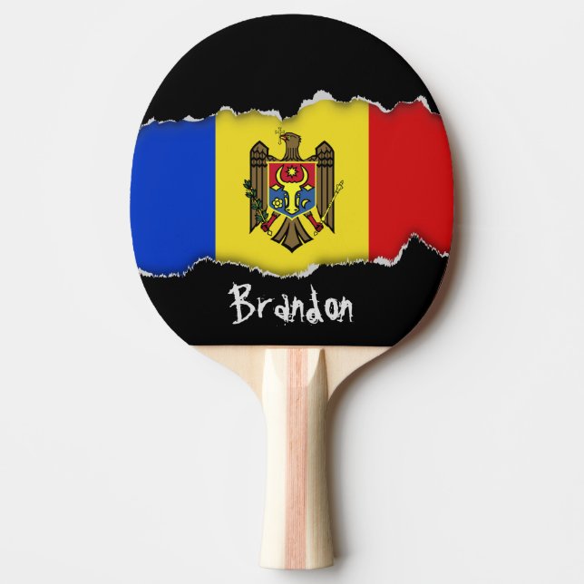 Pala De Ping Pong Bandera del Moldavia (Anverso)