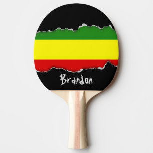 Pala De Ping Pong Bandera del orgullo de Rastafarian
