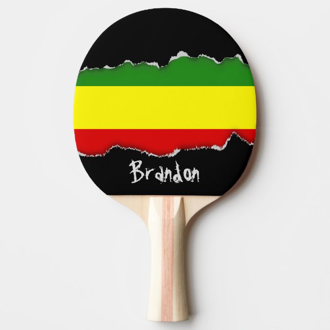 Pala De Ping Pong Bandera del orgullo de Rastafarian (Anverso)