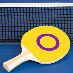 Pala De Ping Pong Bandera del orgullo intersexual de SlipperyJoe fon